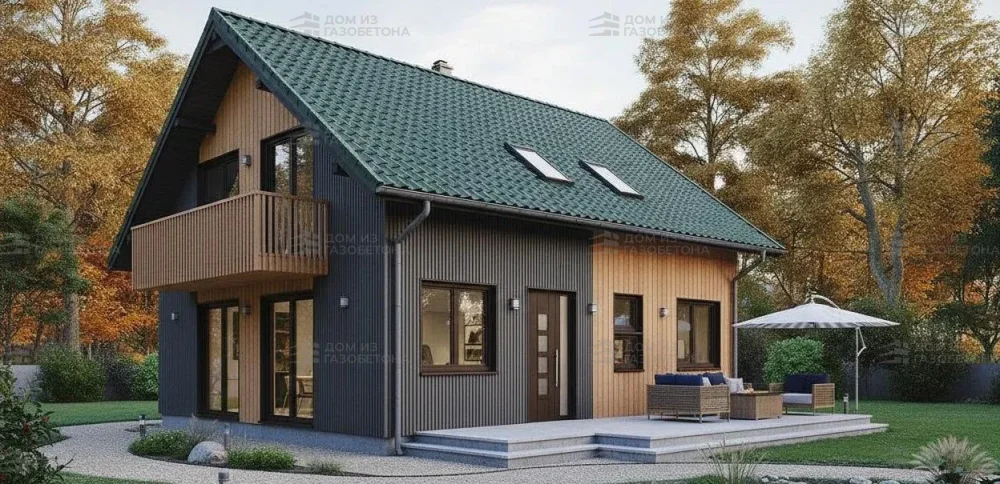 Проект Двухэтажный дом 11 на 8, 134 м2