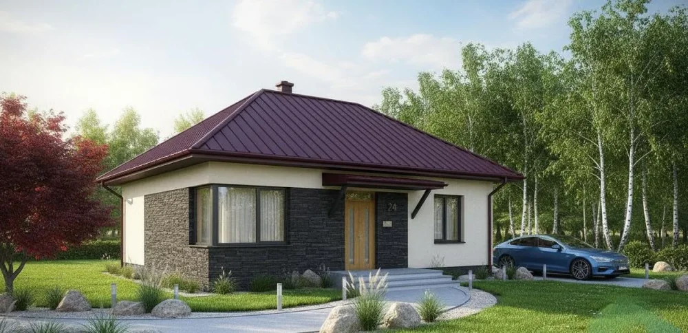 Проект Одноэтажный дом 9 на 9, 63 м2