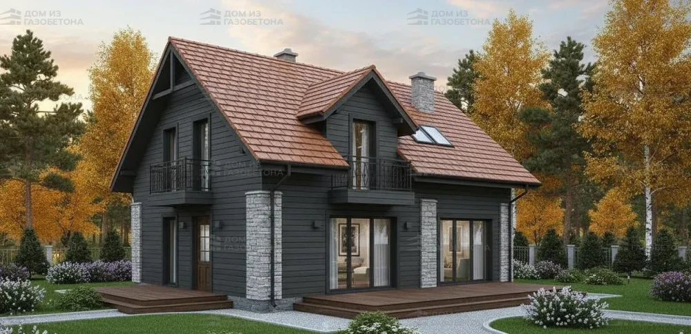 Проект Двухэтажный дом 10 на 9, 118 м2