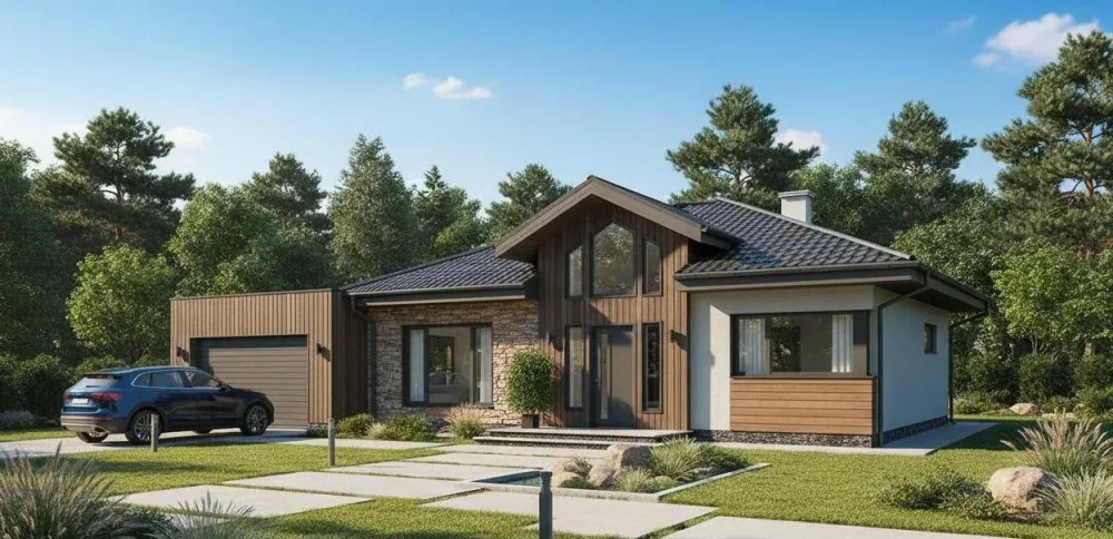 Проект Одноэтажный дом 13 на 14, 128 м2