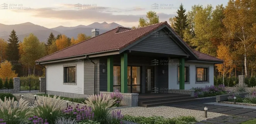 Проект Одноэтажный дом 14 на 12, 119 м2