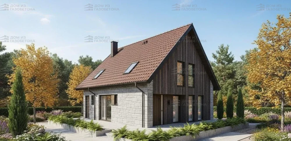 Проект Двухэтажный дом 10 на 10, 132 м2