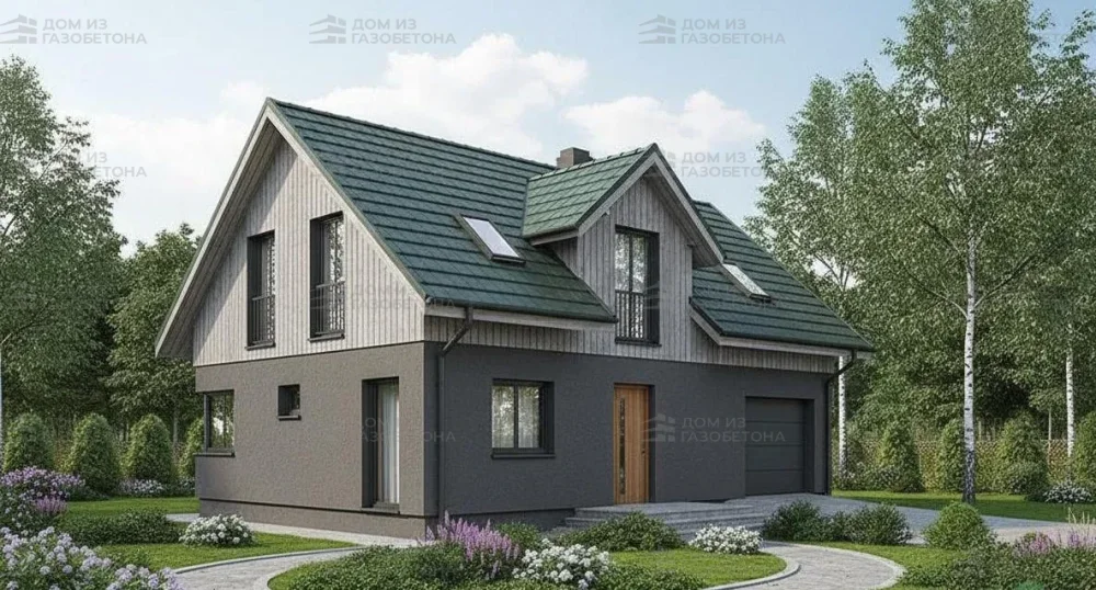 Проект Двухэтажный дом 12 на 7, 121 м2