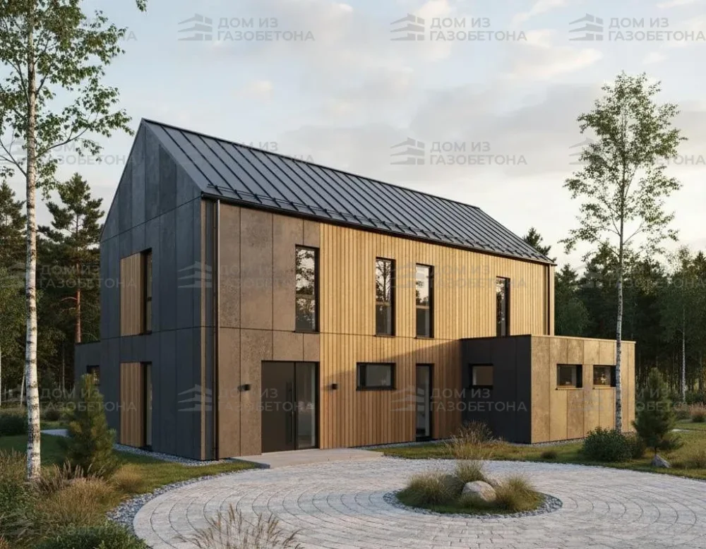 Проект Двухэтажный дом 17 на 17, 233 м2