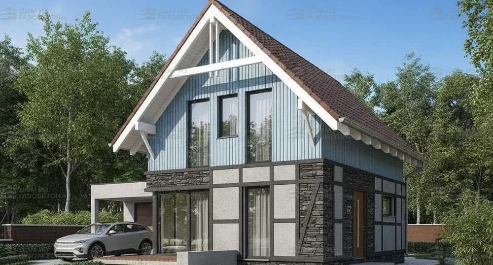 Проект Двухэтажный дом 11 на 13, 107 м2