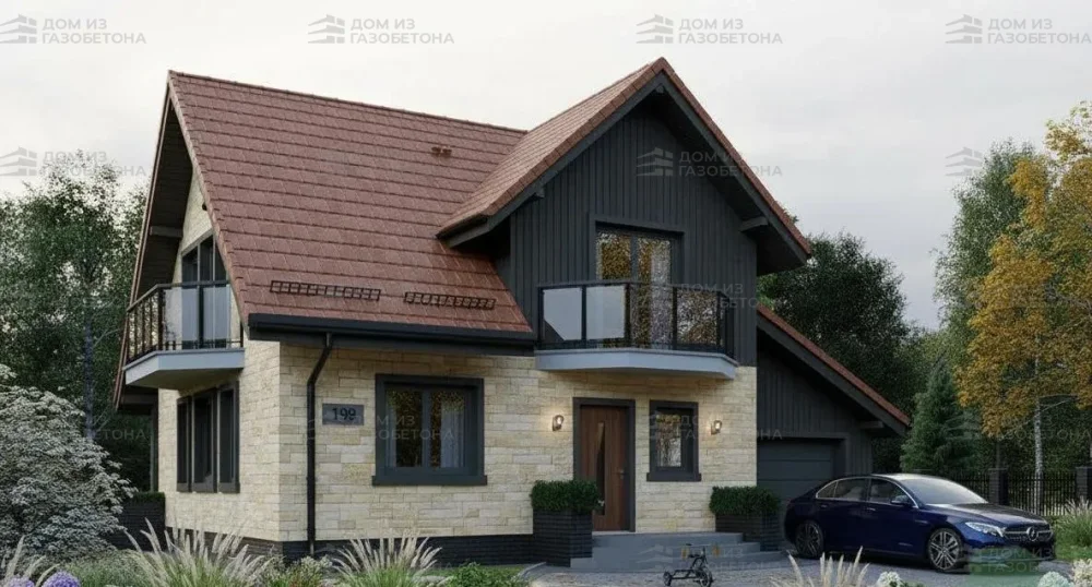 Проект Двухэтажный дом 11 на 9, 149 м2